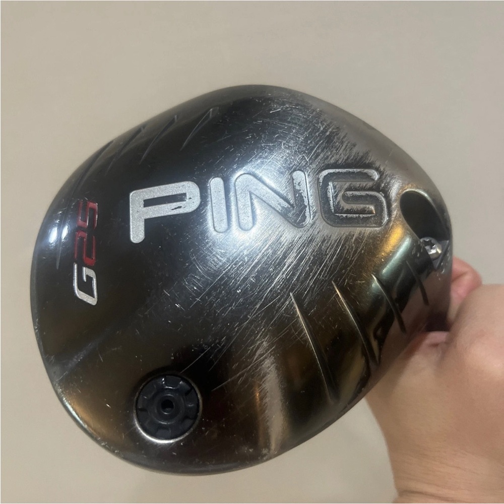 Ping G25 Golf Driver Head - Black with Silver Lettering and Red Accent